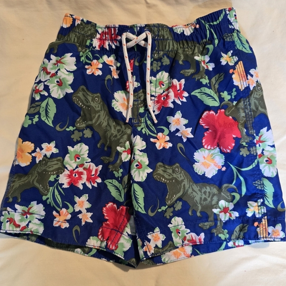 GAP Blue and Green Swim Trunks Vibrant Floral Design - Picture 1 of 3